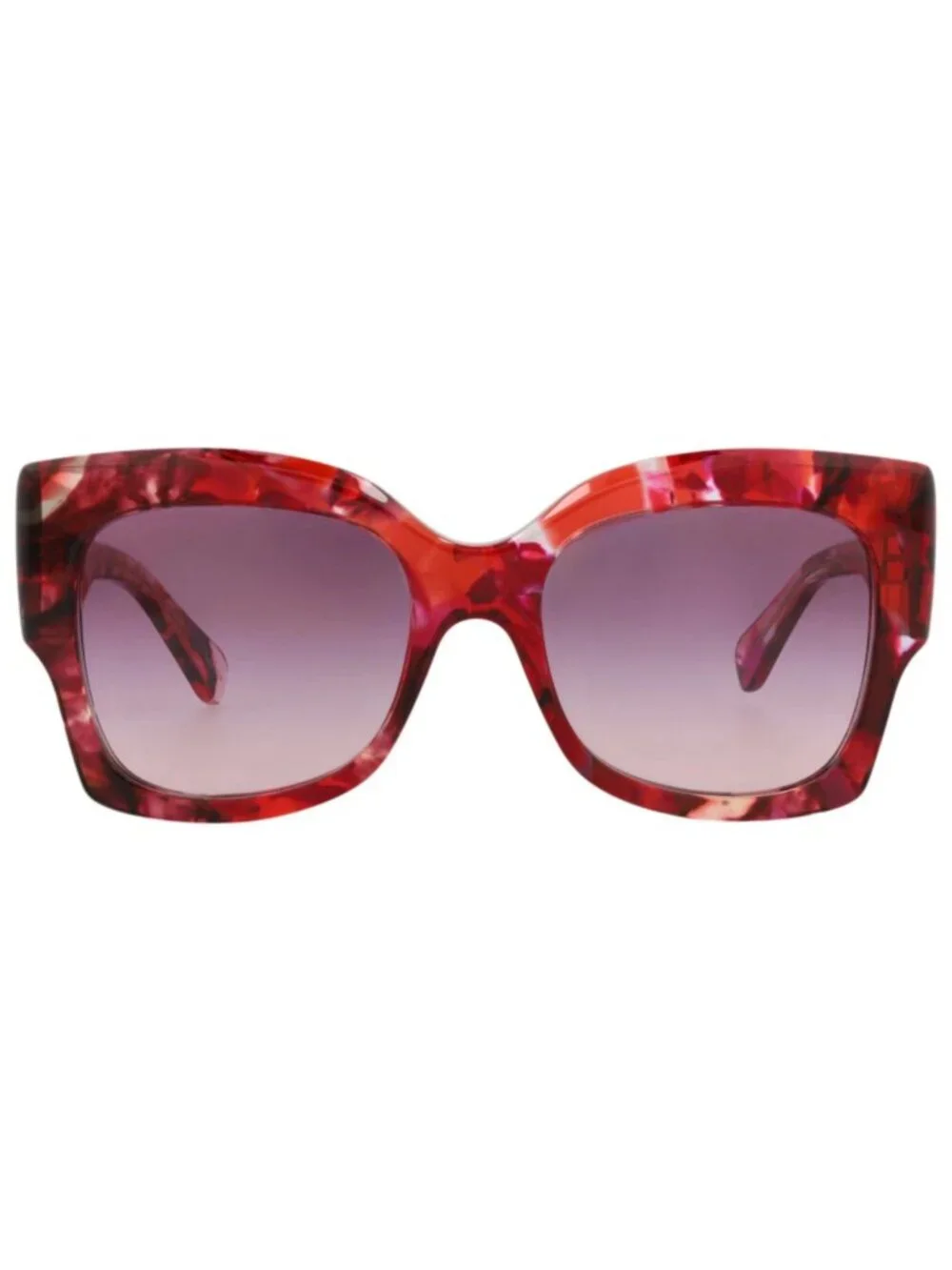 New Chloé Women's Sunglasses Square Rectangle Recycled Acetate Frame Red Red